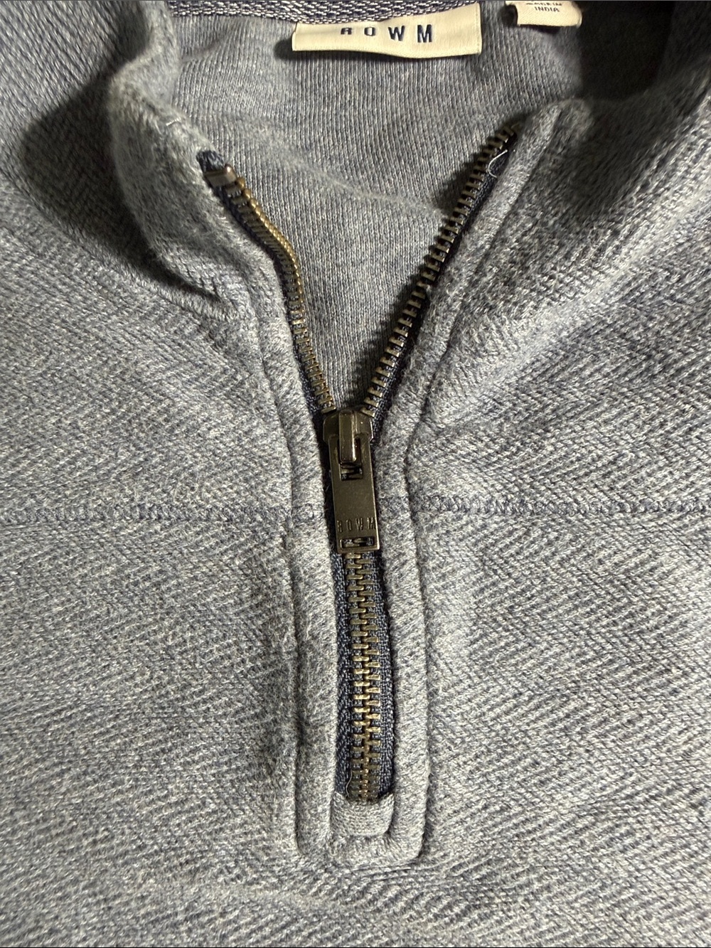 ROWM Men's Half-Zip Sweater Pullover in Heathered Light Blue - Picture 3 of 5